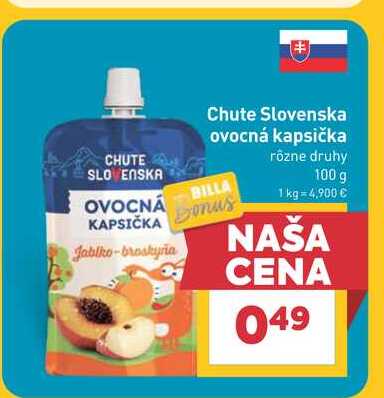 Chute Slovenska ovocná kapsička rôzne druhy 100 g