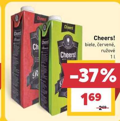 Cheers! biele, červené, ružové 1L