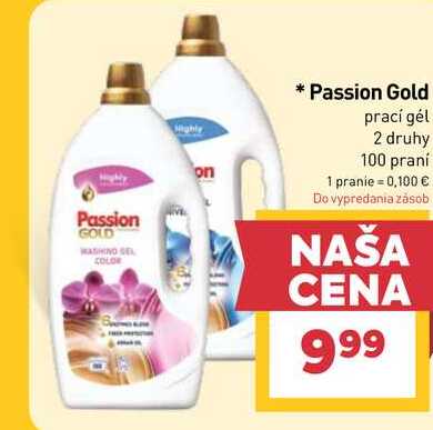 Passion Gold prací gél 2 druhy 100 praní