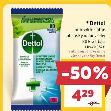 Dettol antibakteriálne obrúsky na povrchy 80 ks/1 bal.