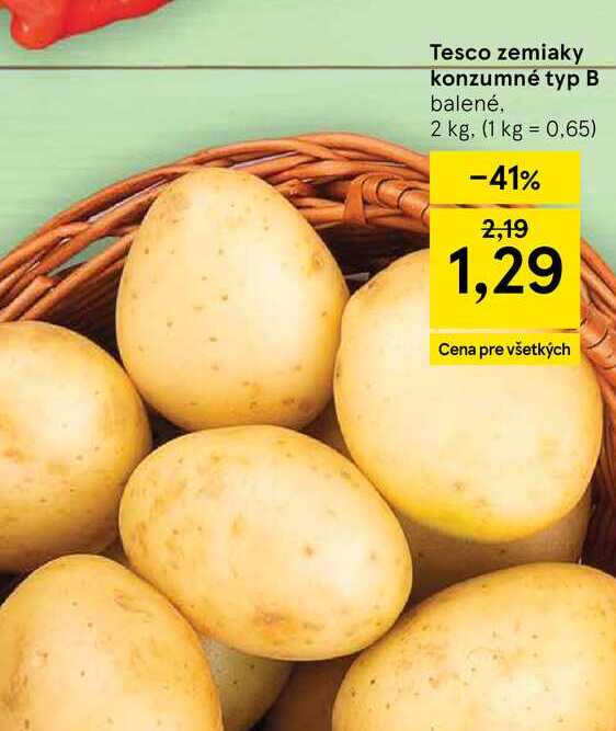 Tesco zemiaky konzumné typ B balené 2 kg