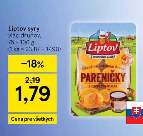 Liptov syry viac druhov 75-100 g