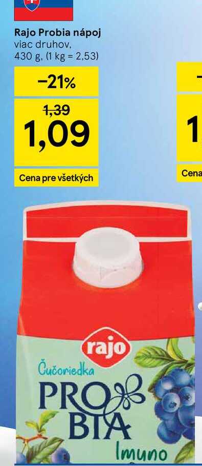 Rajo Probia nápoj viac druhov, 430 g