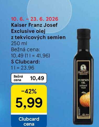 Kaiser Franz Josef Exclusive olej z tekvicových semien 250 ml