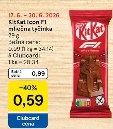 KitKat Icon F1 mliečna tyčinka 29 g