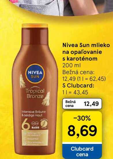 Nivea Sun mlieko na opaľovanie s karoténom 200 ml