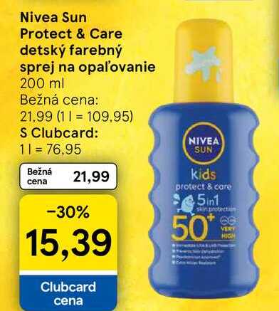 Nivea Sun Protect & Care detský farebný sprej na opaľovanie 200 ml