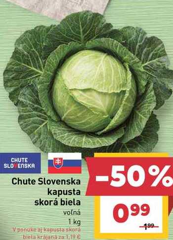 Chute Slovenska kapusta skorá biela voľná 1 kg