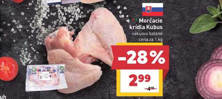 Morčacie krídla Kubus vákuovo balené cena za 1 kg 