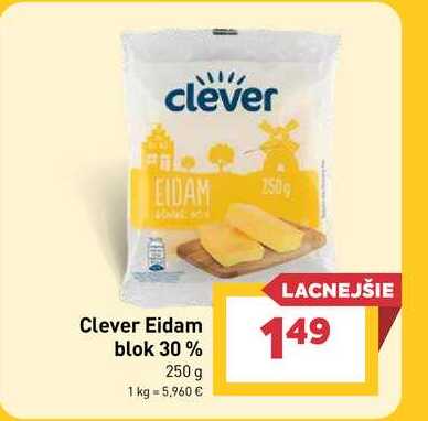Clever Eidam blok 30% 250 g
