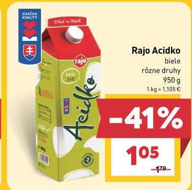 Rajo Acidko biele rôzne druhy 950 g 