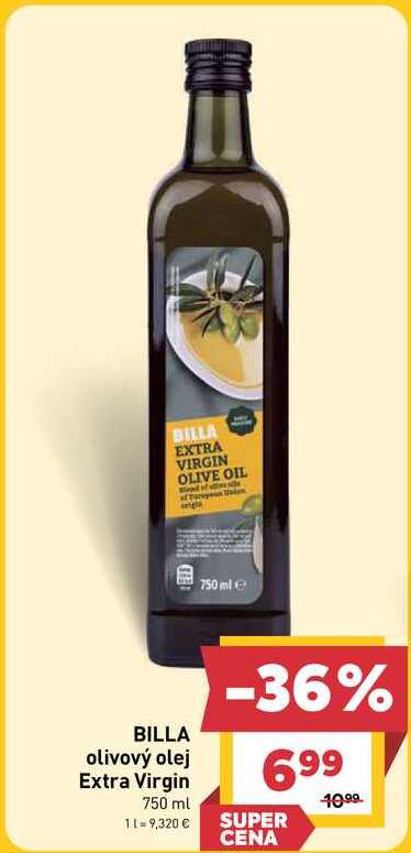 BILLA olivový olej Extra Virgin 750 ml 