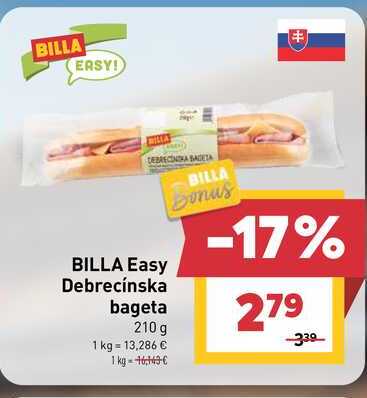 BILLA Easy Debrecínska bageta 210 g