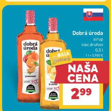 Dobrá úroda sirup viac druhov 0,5 l