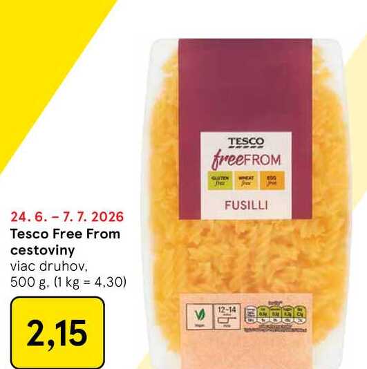 Tesco Free From cestoviny viac druhov 500 g