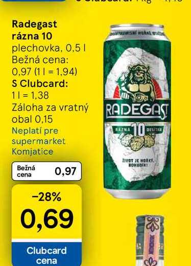 Radegast rázna 10 plechovka, 0,5 l