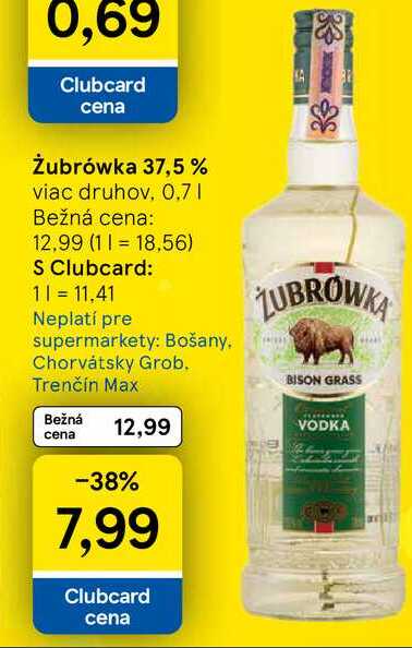 Żubrówka 37,5 % viac druhov, 0.7l