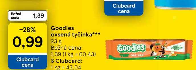 Goodies ovsená tyčinka 23 g