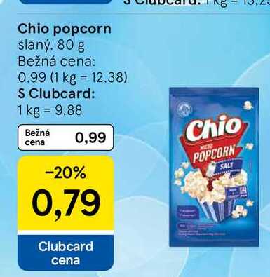 Chio popcorn slaný, 80 g