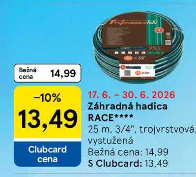 Záhradná hadica RACE 25 m, 3/4", trojvrstvová, vystužená 