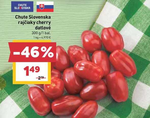 Chute Slovenska rajčiaky cherry datlové 300 g/1 bal. 