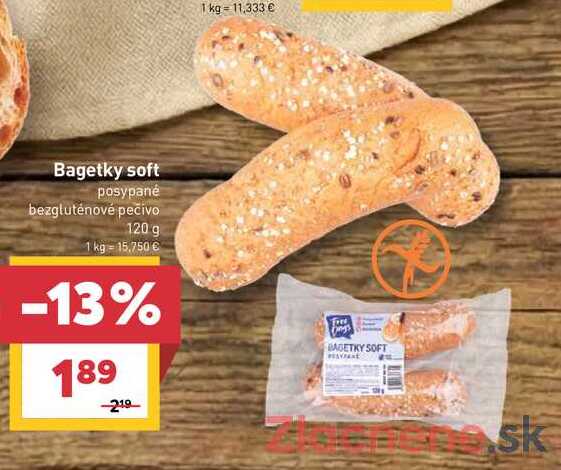 Bagetky soft posypané bezgluténové pečivo 120 g 