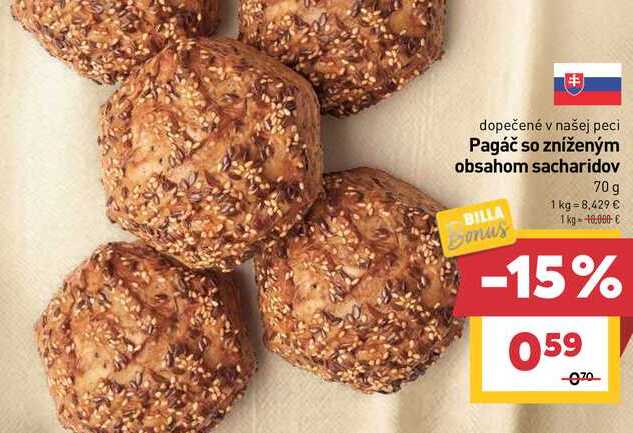 Pagáč so zníženým obsahom sacharidov 70g