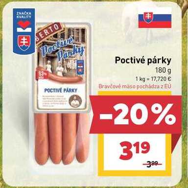 Poctivé párky 180 g