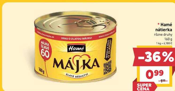 Hamé nátierka rôzne druhy 160 g