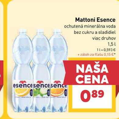 Mattoni Esence ochutená minerálna voda 1,5l