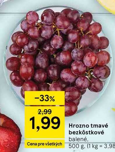 Hrozno tmavé bezkôstkové balené 500g