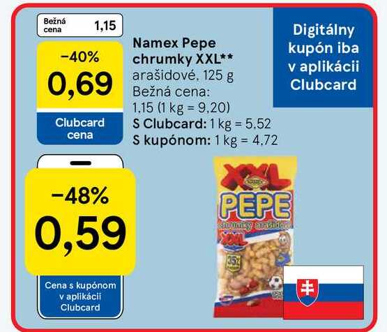 Namex Pepe chrumky XXL arašidové, 125 g