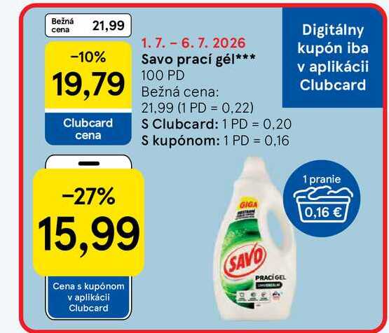 Savo prací gél 100 PD 