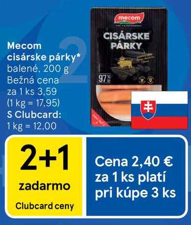 Mecom cisárske párky balené, 200 g 
