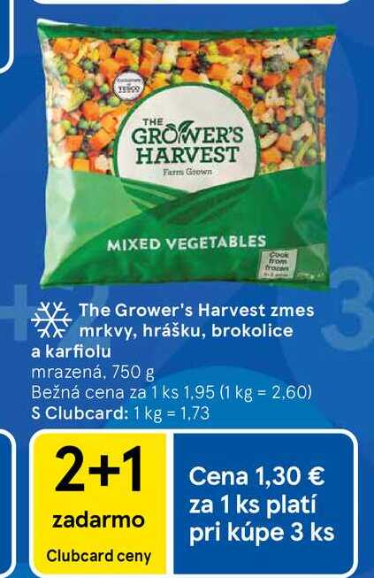 The Grower's Harvest zmes mrkvy, hrášku, brokolice a karfiolu mrazená, 750 g 
