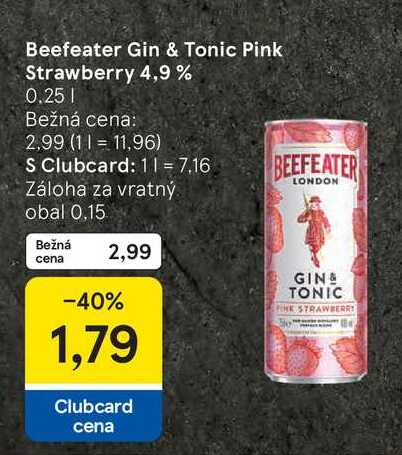 Beefeater Gin & Tonic Pink Strawberry 0,25l