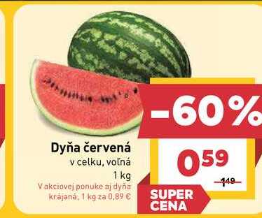 Dyňa červená v celku, voľná 1 kg