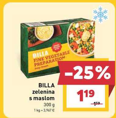 BILLA zelenina s maslom 300 g