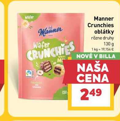 Manner Crunchies oblátky rôzne druhy 130 g