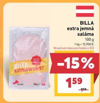 BILLA extra jemná saláma 100 g
