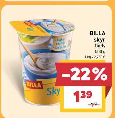 BILLA skyr biely 500 g