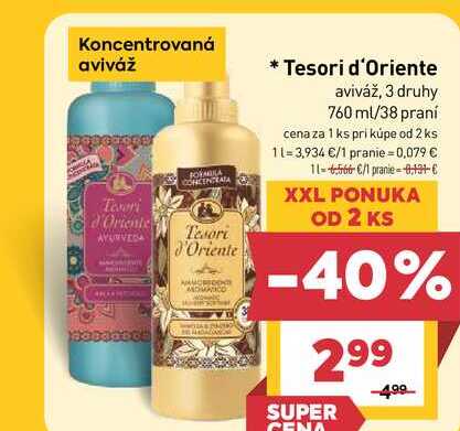Tesori d'Oriente aviváž, 3 druhy 760 ml/38 praní