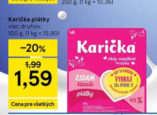Karička plátky viac druhov, 100 g
