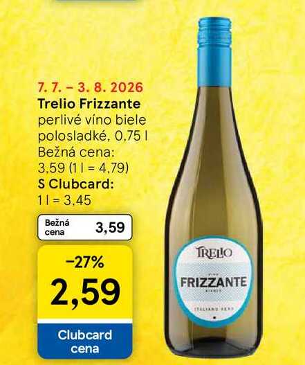 Trelio Frizzante perlivé víno biele polosladké, 0,75 l v akcii