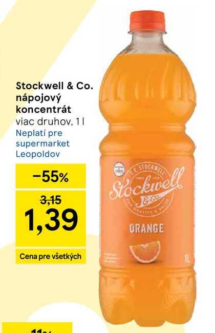 Stockwell & Co. nápojový koncentrát viac druhov 1L