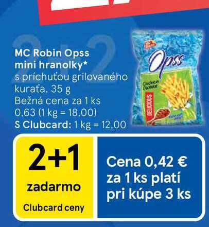 MC Robin Opss mini hranolky s príchuťou grilovaného kurata, 35 g