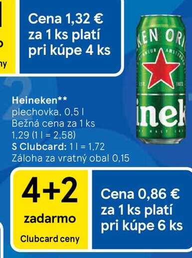 Heineken plechovka, 0,5l