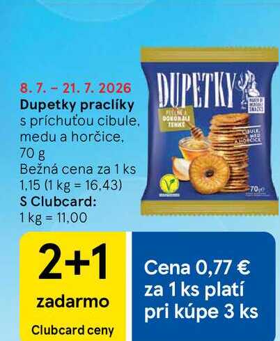 Dupetky praclíky s príchuťou cibule medu a horčice, 70 g