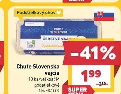 Chute Slovenska vajcia 10 ks/veľkosť M podstielkové 