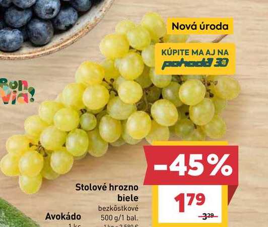 Stolové hrozno biele bezkôstkové 500 g/1 bal.